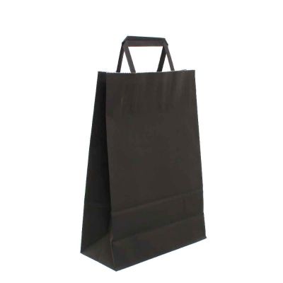 Shopper buste in carta nero tinta unita con manici 22x10 h32 cm