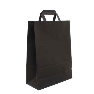 Shopper buste in carta nero tinta unita con manici 27x12 h36 cm