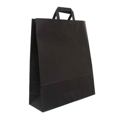 Shopper buste in carta nero tinta unita con manici 36x12 h41 cm