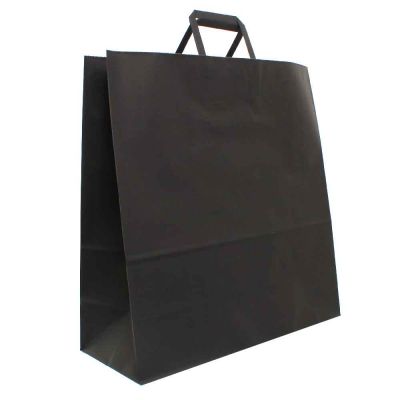 Shopper buste in carta nero tinta unita con manici 46x18 h48 cm