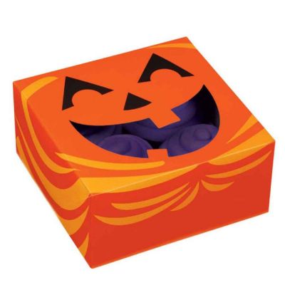 3 Box contenitori porta dolci tema Halloween 15,8 x 15,8 h 7,6 cm