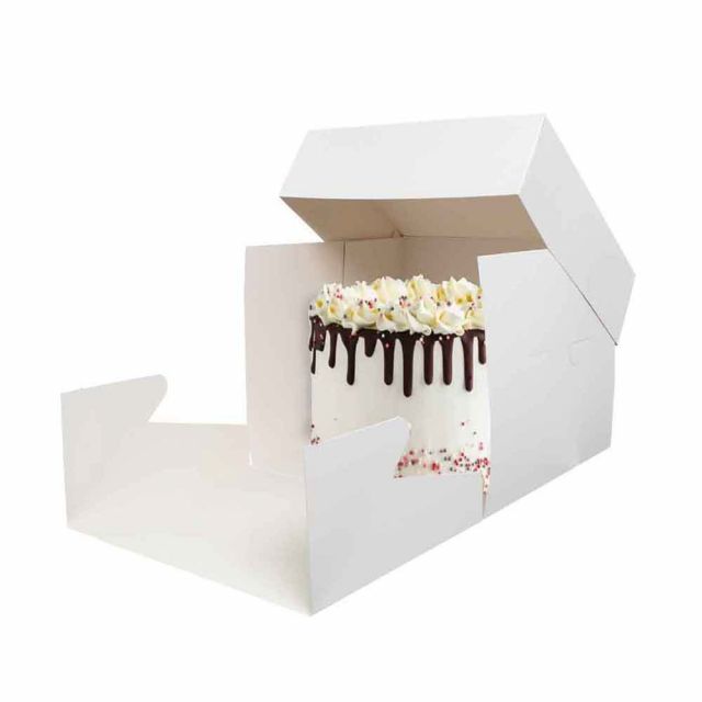 Scatola torta con manico rettangolare 36x21cm in cartone - PapoLab