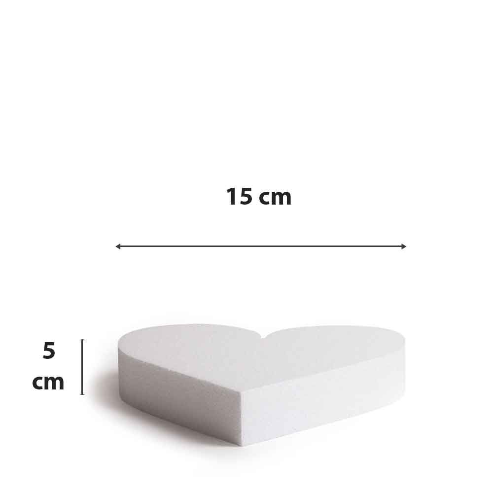 Cuore polistirolo 15x15 cm alto 5 cm in offerta - PapoLab