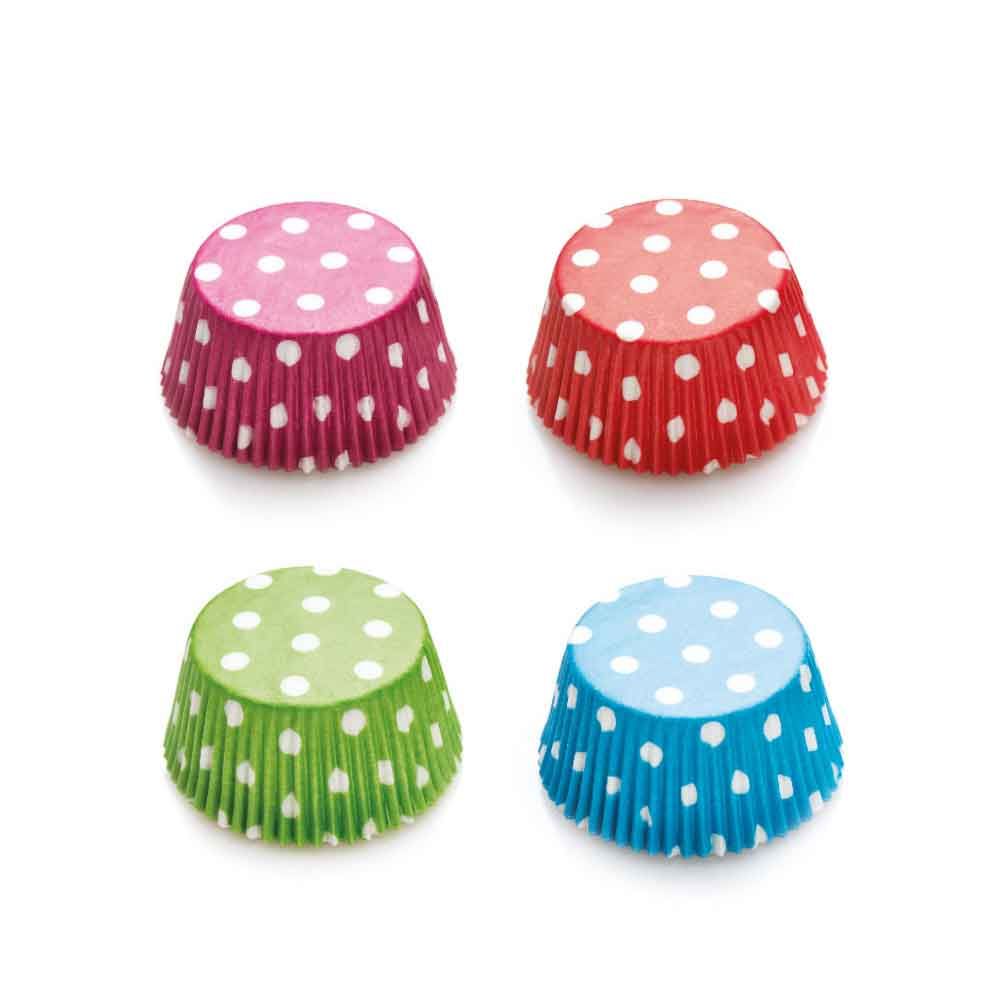 Pirottini rigidi in carta gialla a pois per muffin 5,2 cm - PapoLab