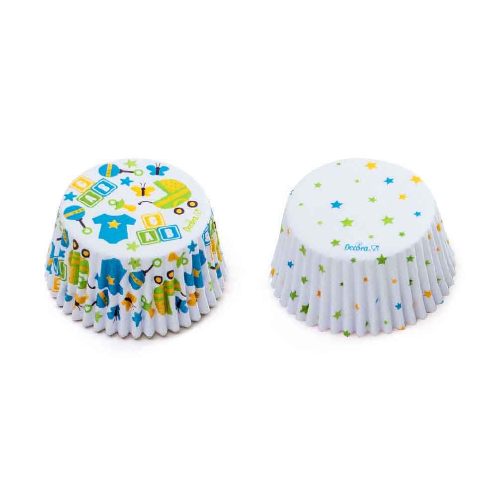 Pirottini per muffin baby boy e stelle 5cm in offerta Decora - PapoLab