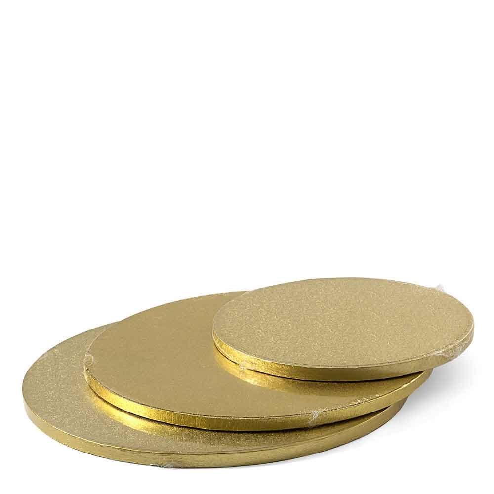 Disco sottotorta vassoio cakeboard rigido rotondo color oro - PapoLab