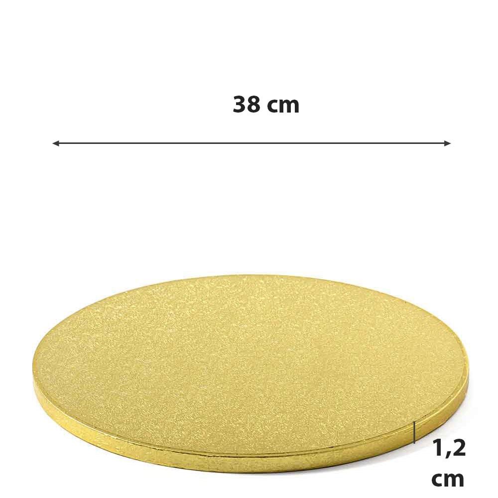 Disco sottotorta cakeboard rigido tondo 38 cm oro in offerta - PapoLab