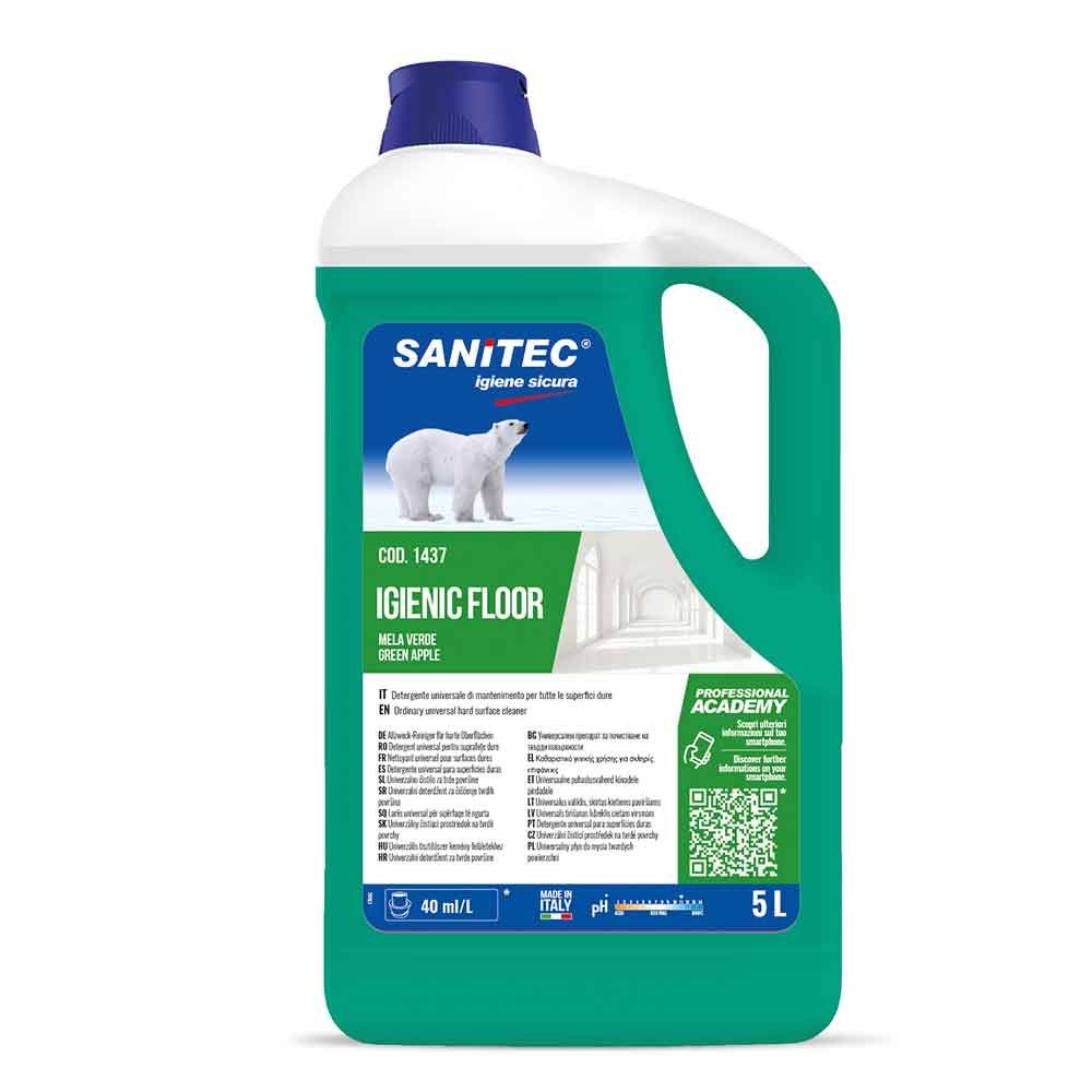 Igienic Floor detergente pavimenti mela verde Sanitec 5L - PapoLab