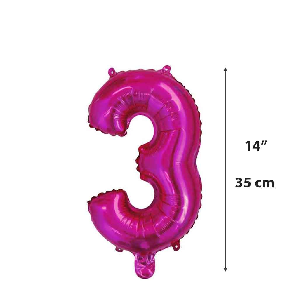 Palloncino Mylar numero 2 fucsia da 14″ 35 cm in offerta - PapoLab