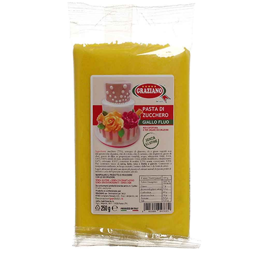 Pasta di zucchero giallo fluo copertura 250g senza glutine - PapoLab
