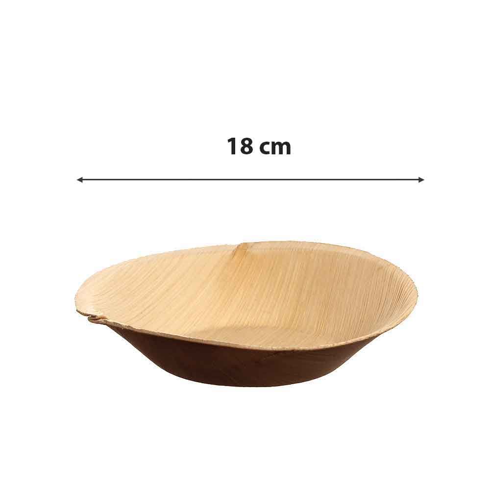 Piatti fondi in foglia di palma ø 18 cm biodegradabili compostabili 25 pz