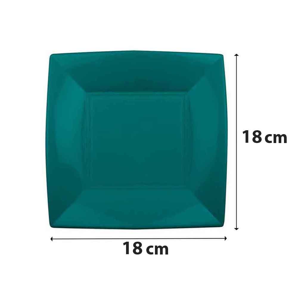 Piatti di plastica fondi lavabili per microonde oro 18x18 cm - PapoLab