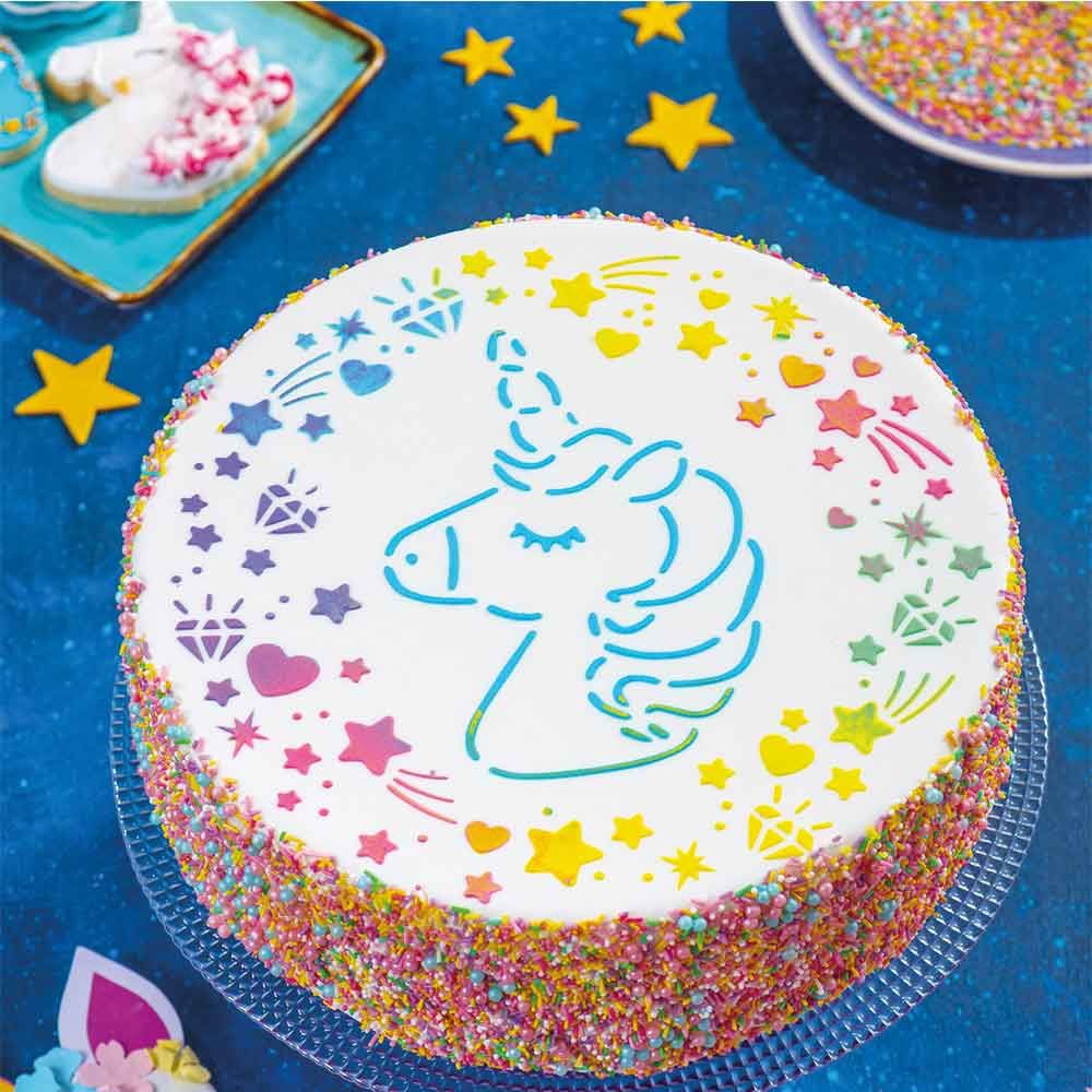 Topper Torta - Cialda Torta a tema Unicorni per Compleanno 