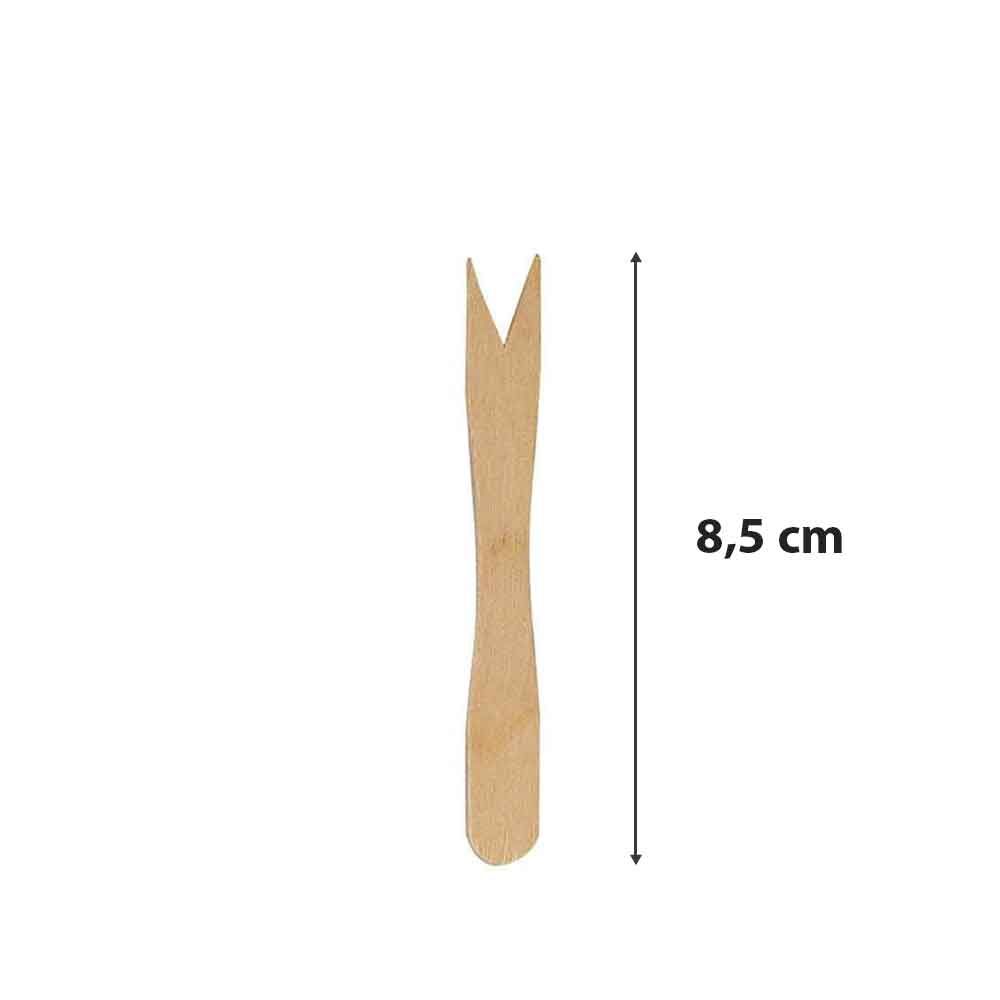 Forchettine di legno 8,5cm 2 punte per patatine in offerta - PapoLab