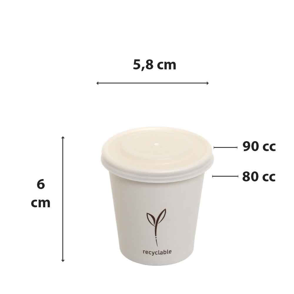 Bicchieri da caffè di carta bianchi asporto 80ml in offerta - PapoLab