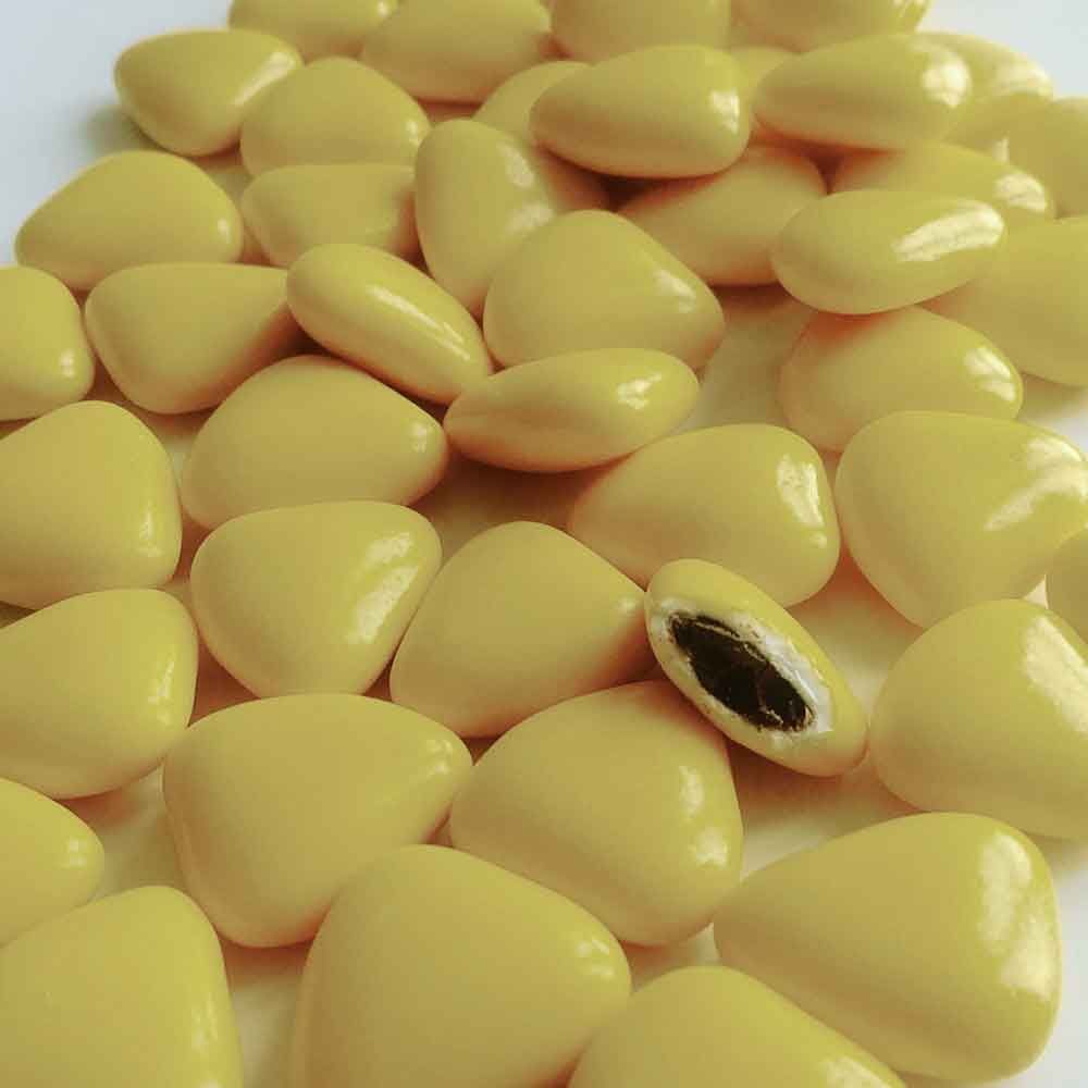 Confetti di cioccolato cuoricini gialli per decorare torte - PapoLab