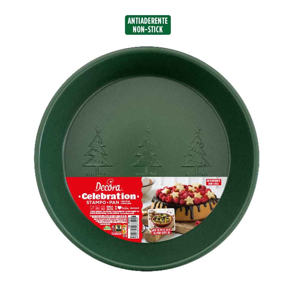 Stampo rotondo antiaderente per cottura Ø24,5cm verde Natale - PapoLab