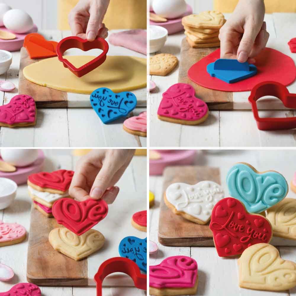 Cutter formine tagliapasta cuore con imprimi decori Love - PapoLab