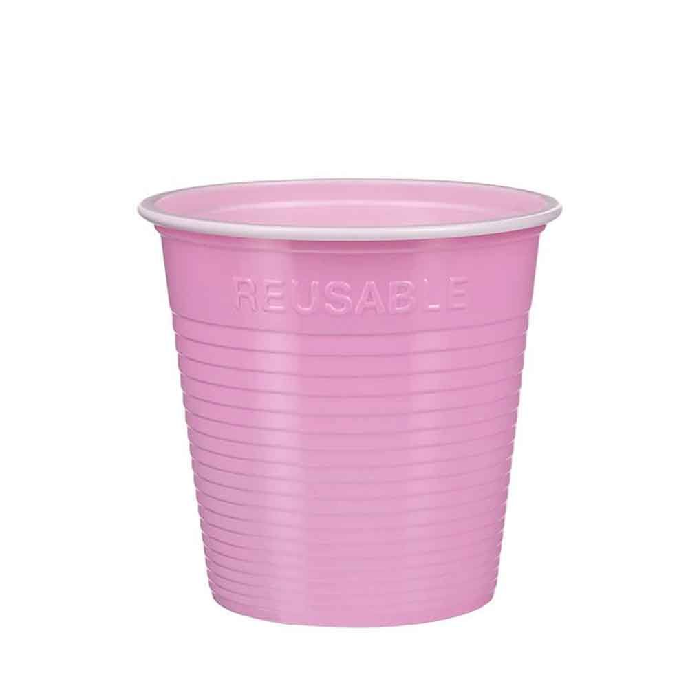 Bicchieri di plastica rosa riutilizzabili lavabili 230 ml - PapoLab