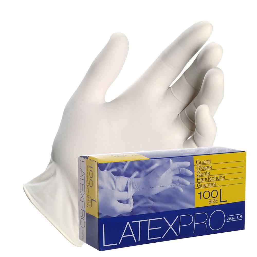 Guanti lattice monouso bianco Icoguanti LatexPro con polvere - PapoLab