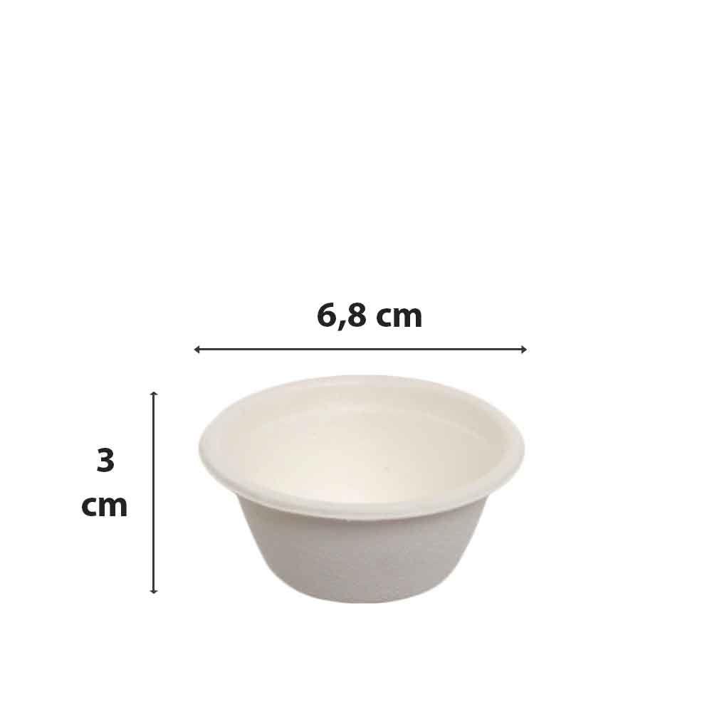 Contenitore PLA Trasparente per Salse 50ml Ø7,5cm (100 Pezzi)