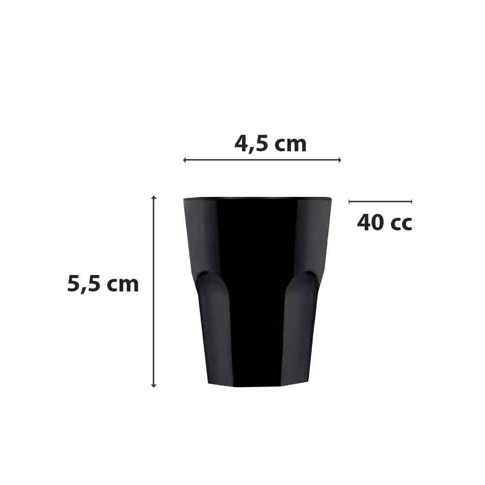 Bicchierini shot da degustazione 40ml neri in offerta - PapoLab