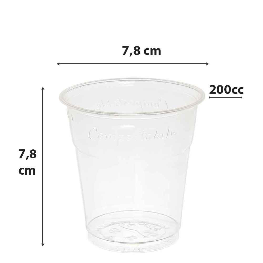 Bicchieri compostabili trasparenti 200 cc in offerta - PapoLab