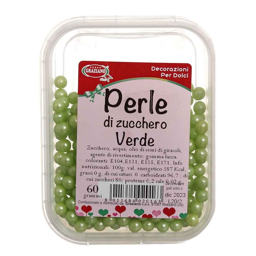 Perle di zucchero colorate verde perlato in offerta - PapoLab
