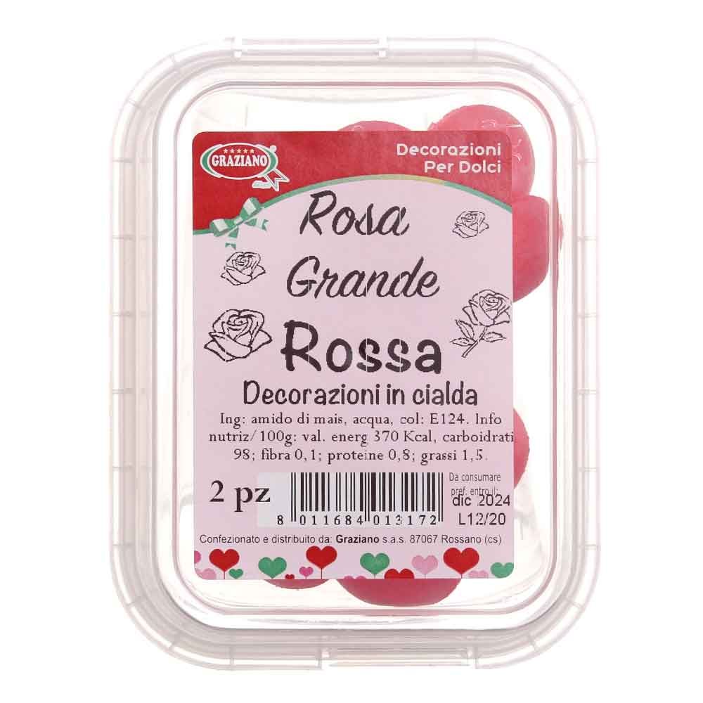 Rose di cialda fiori grandi rossi per torte in offerta - PapoLab