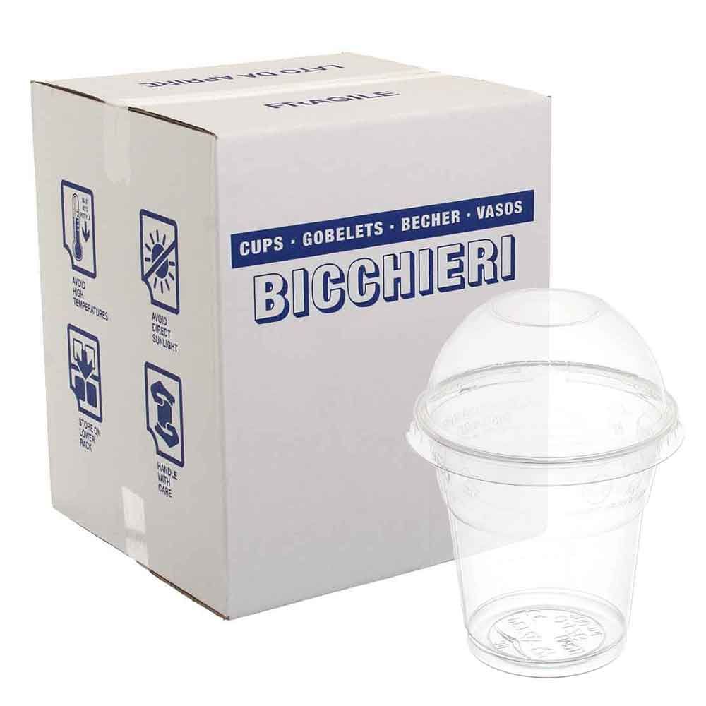 500 Bicchieri con coperchio bombato Kristal PET 200cc - PapoLab