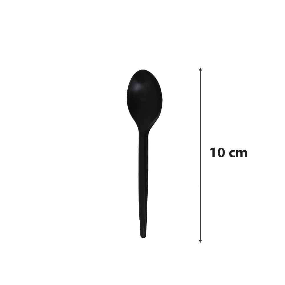 Cucchiaini in Mater-Bi® compostabili neri piccoli 10 cm - PapoLab
