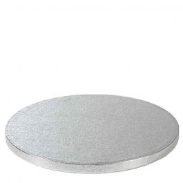 Cakeboard vassoio Sottotorta rotondo rivestito argento Ø45 h 1,2 cm