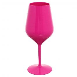 Set 6 bicchieri calici da vino fucsia infrangibili 470cc - PapoLab