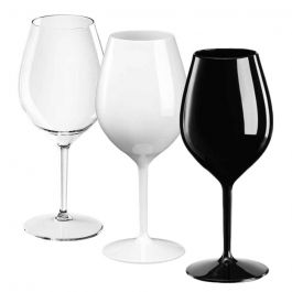 Set 6 bicchieri vino bianco plastica 150 ml riutilizzabili calici  infrangibili