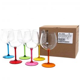 Set 6 Calici Gin Tonic In Policarbonato Colori Misti 580cc - PapoLab