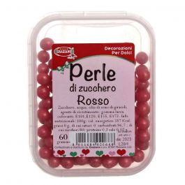 Perle di zucchero colorate rosso perlato in offerta - PapoLab