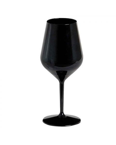 Set 6 Bicchieri Calici da vino e Cocktail neri infrangibili riutilizzabili 470cc